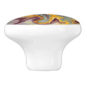 Stijlvol Abstract Mauve Blauwgroen Faux Gold Keramische Knop (Zijkant)