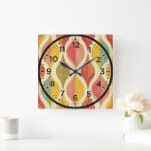 Stijlvol Abstract Mid Century Pattern Vierkante Klok (Huis)