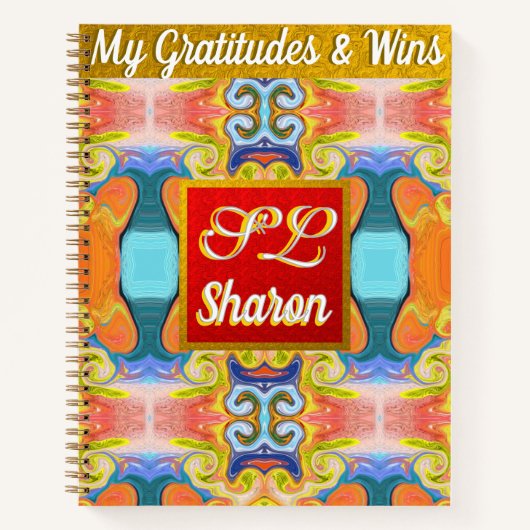 Stijlvol Abstract Moederdag Cadeau Monogram Met Na Notitieboek (Voorkant)