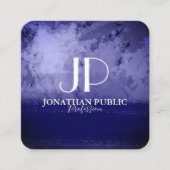 Stijlvol abstract monogram Chinees blauw Vierkante Visitekaartje (Voorkant)