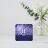 Stijlvol abstract monogram Chinees blauw Vierkante Visitekaartje (Staand voorkant)