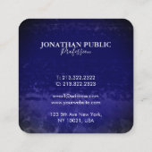 Stijlvol abstract monogram Chinees blauw Vierkante Visitekaartje (Achterkant)