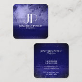 Stijlvol abstract monogram Chinees blauw Vierkante Visitekaartje (Voorkant / Achterkant)