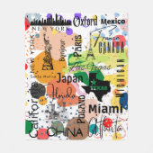 Stijlvol abstract patroon in Parijs kleurrijk Fleece Deken (Voorkant)