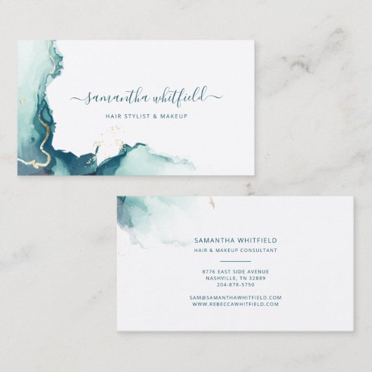 Stijlvol Abstract patroon met Script-marmer Visitekaartje (Voorkant / Achterkant)
