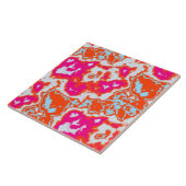 Stijlvol Abstract Patroon Oranje Roze Tegeltje (Zijkant)