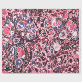 Stijlvol Abstract Roze Blauw Marmeren Patroon Cadeaupapier (Vlak)