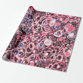 Stijlvol Abstract Roze Blauw Marmeren Patroon Cadeaupapier