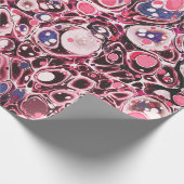 Stijlvol Abstract Roze Blauw Marmeren Patroon Cadeaupapier (Hoek)