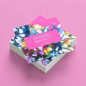 Stijlvol abstract roze roze vierkante visitekaartje