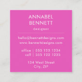 Stijlvol abstract roze roze vierkante visitekaartje (Achterkant)