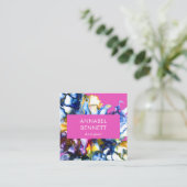 Stijlvol abstract roze roze vierkante visitekaartje (Staand voorkant)