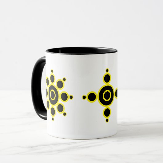 Stijlvol Abstract Sun-ontwerp Mok (Voorkant links)