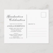 Stijlvol Abstract Waterverf foto Afstuderen Uitnodiging Briefkaart (Achterkant)