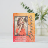 Stijlvol Abstract Waterverf foto Afstuderen Uitnodiging Briefkaart (Staand voorkant)