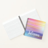 Stijlvol Abstract Waterverf Roze Paars met naam Notitieboek (Binnen)