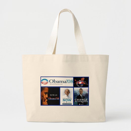 Stijlvol Accent Bag "Obama Collage" Grote Tote Bag (Voorkant)