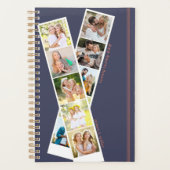 Stijlvol acht foto Strip Blue Rust, op maat gemaak Planner (Voorkant)