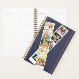 Stijlvol acht foto Strip Blue Rust, op maat gemaak Planner
