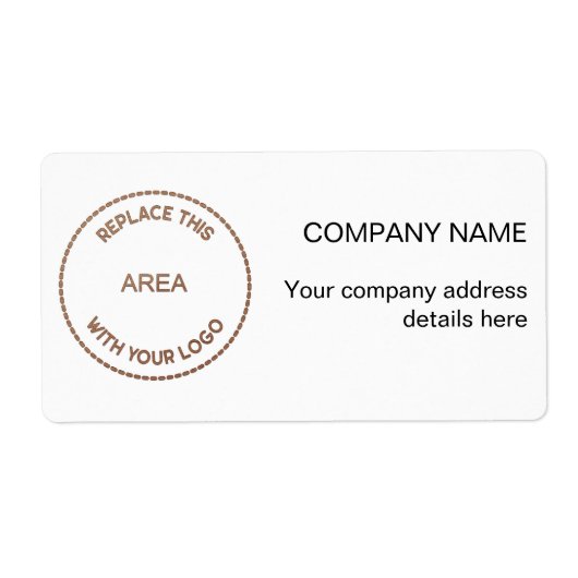 Stijlvol adres voor bedrijfsnaam Logo Etiket (Voorkant)