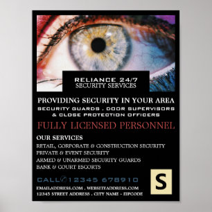 Stijlvol Afbeelding, beveiligingspersoneel Adverte Poster