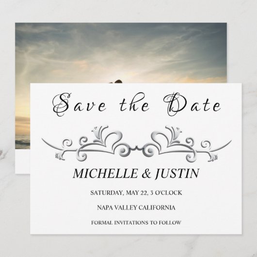 Stijlvol Afbeelding-uitnodiging Kaart (Voorkant / Achterkant)