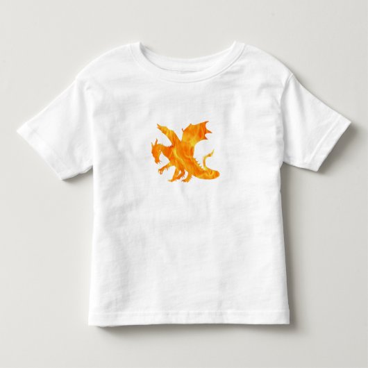 Stijlvol afbeelding van draak in vlam kinder shirts (Voorkant)