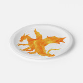 Stijlvol afbeelding van draak in vlam papieren bordje (Gekanteld)