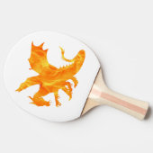 Stijlvol afbeelding van draak in vlam tafeltennisbatje (Zijkant)