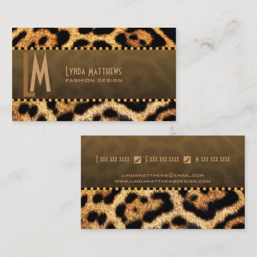 Stijlvol afdrukmonogram visitekaartje (Voorkant / Achterkant)