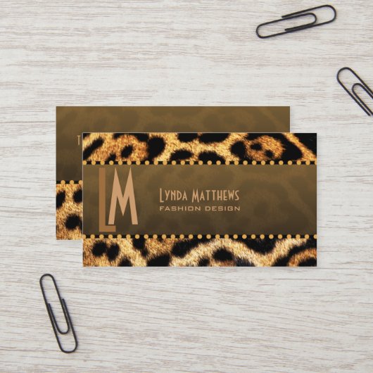 Stijlvol afdrukmonogram visitekaartje (Voorkant / Achterkant in situ)