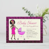 Stijlvol Afrikaans-Amerikaans Baby shower Kaart (Staand voorkant)