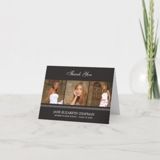 Stijlvol Afstudeerder Afstuderen Hartelijk dank Bedankkaart (Voorkant)