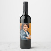 Stijlvol Afstudeerder Fotodatum Afstuderen Eenvoud Wijn Etiket (Voorkant)