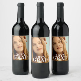 Stijlvol Afstudeerder Fotodatum Afstuderen Eenvoud Wijn Etiket