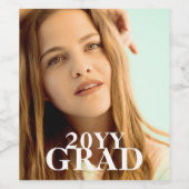 Stijlvol Afstudeerder Fotodatum Afstuderen Eenvoud Wijn Etiket (Enkel label)