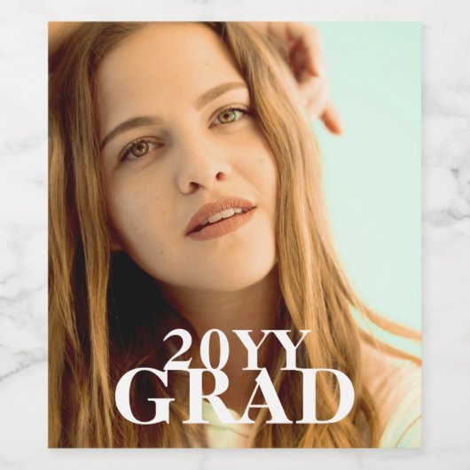 Stijlvol Afstudeerder Fotodatum Afstuderen Eenvoud Wijn Etiket (Enkel label)