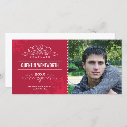 STIJLVOL AFSTUDEERDER PHOTOCARD modern afstuderen Aankondiging (Voorkant / Achterkant)