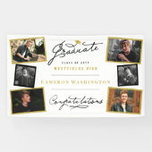 Stijlvol afstudeerscript 6 foto afstudeerfeestje spandoek (Horizontaal)