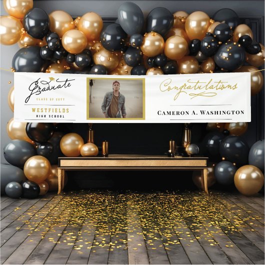 Stijlvol Afstudeerscript Foto Moderne Afstudeerfee Spandoek