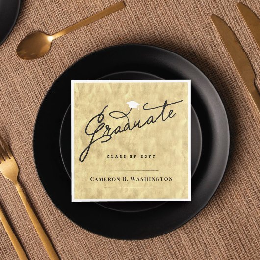 Stijlvol Afstudeerscript Goud Folie Afstudeerfeest Servetten