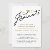 Stijlvol Afstudeerscript Modern Afstudeerfeest Kaart (Voorkant)