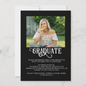 Stijlvol Afstuderen 5 foto's Klasse Jaar Aankondiging (Achterkant)