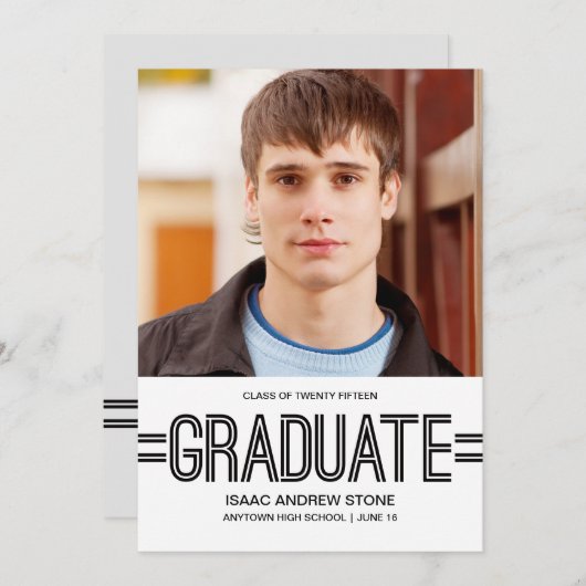 Stijlvol Afstuderen aankondiging van het Afstudere (Voorkant / Achterkant)