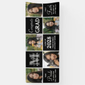 Stijlvol Afstuderen Custom 5 Photo Collage Afstude Spandoek (Verticaal)