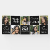 Stijlvol Afstuderen Custom 5 Photo Collage Afstude Spandoek (Horizontaal)