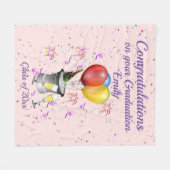 Stijlvol Afstuderen feestroze Fleece Deken (Voorkant (Horizontaal))