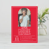 Stijlvol Afstuderen foto-uitnodiging Kaart (Staand voorkant)