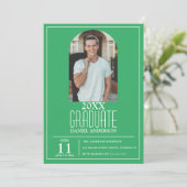 Stijlvol Afstuderen foto-uitnodiging Kaart (Staand voorkant)