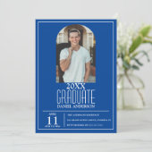 Stijlvol Afstuderen foto-uitnodiging Kaart (Staand voorkant)